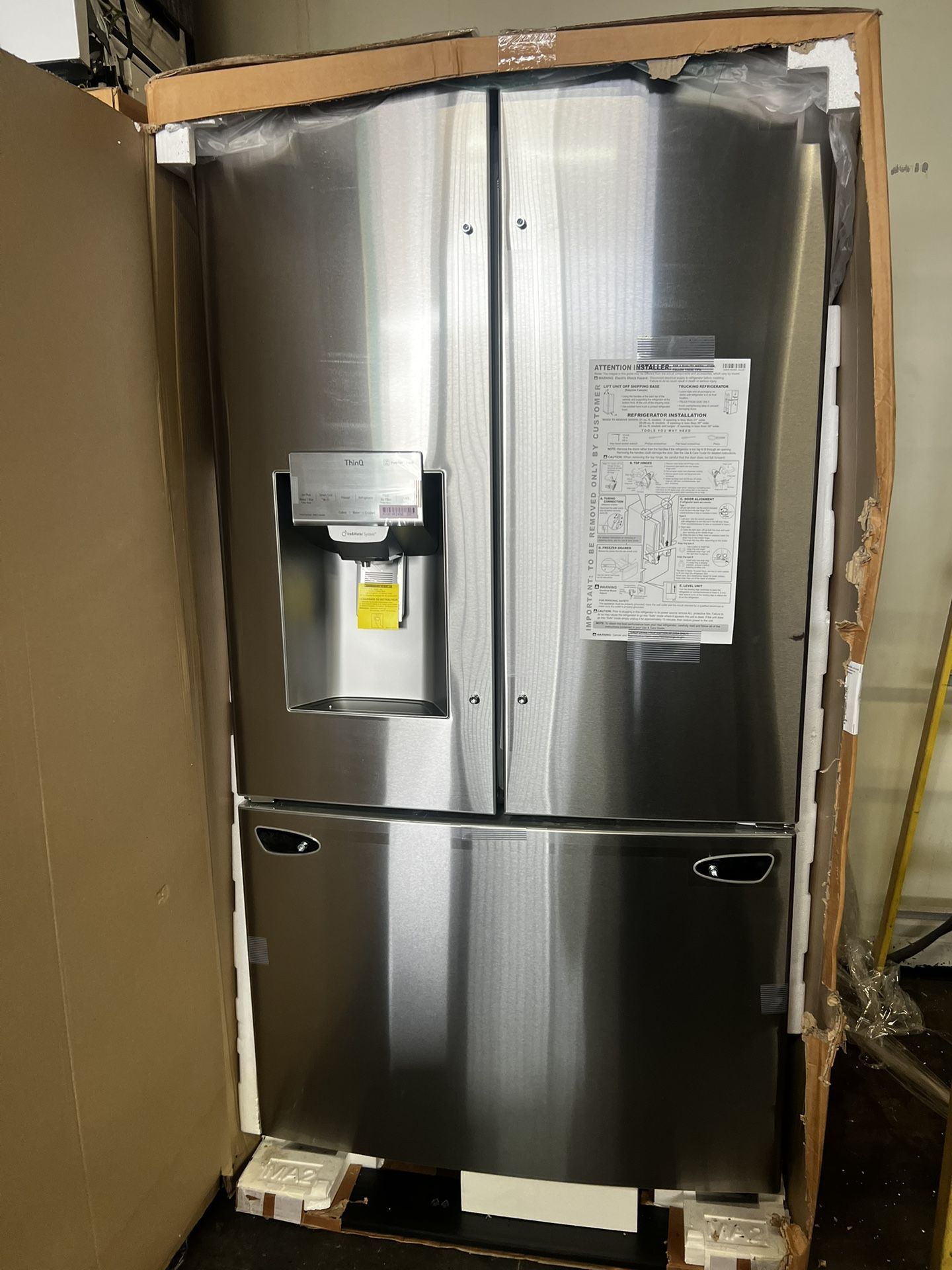 New In Box Lg French Style Stainless Steel Refrigerator