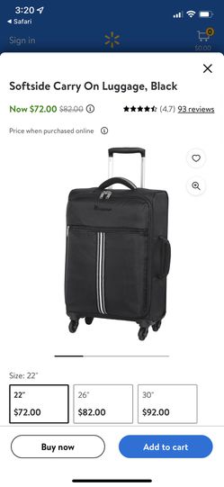 it luggage 22 GT Lite Ultra Lightweight Softside Carry On Luggage, Black 