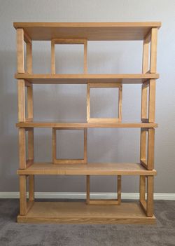 Modern Wood Open Bookshelf 4-Tier