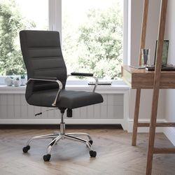 Black/Chrome Leather Executive Office Conference Chair, [Read the info first]
