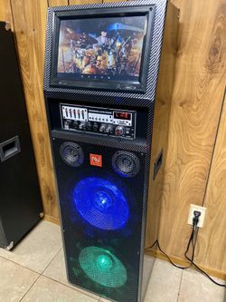 FINANCING Equipo Recargable con dos bocinas 12” Y pantalla WiFi de 15” // Portable Double 12” woofer with 15”