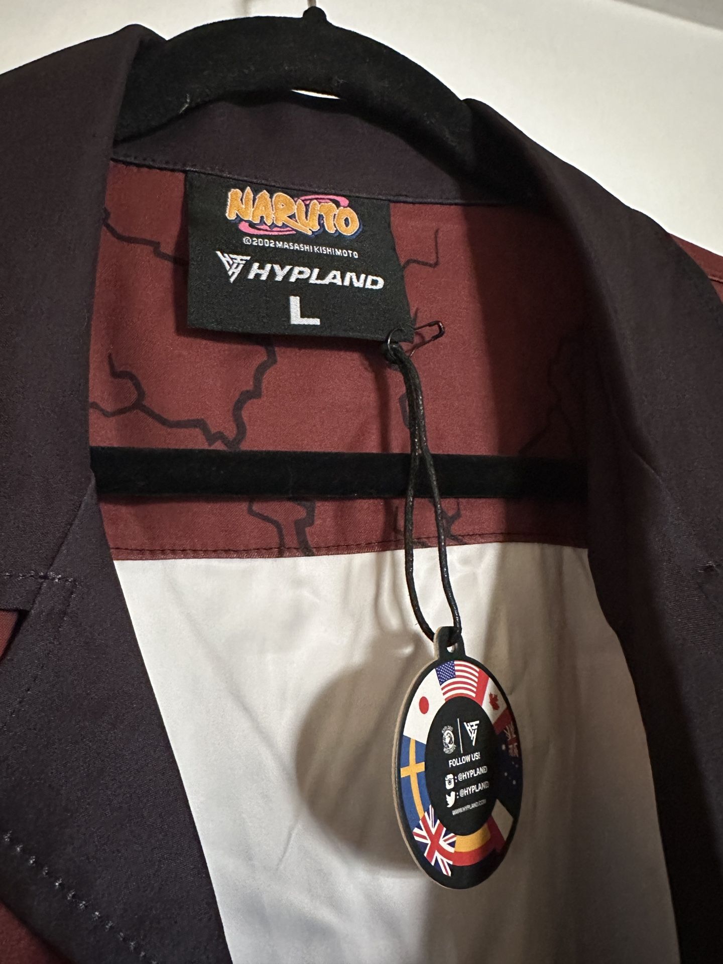 Hypland Anime Naruto Button Down Collared Shirt Large