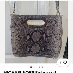 MICHAEL KORS SNAKESKIN EMBOSSED CLUTCJ 