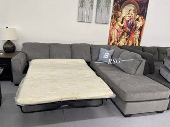 Sleeper Sectional Couch W Chaise Color Options Fast Delivery Only $39 down payment 👉 Please ask Jon Green for a discount when you arrive!