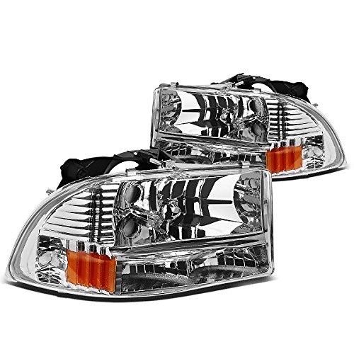 98-04 DODGE DURANGO 97-04 DAKOTA Chrome Housing And Clear With Amber Headlights