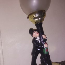 Vintage Chaplin Drunk Hobo with Round Frosted Engraved Glass Globe