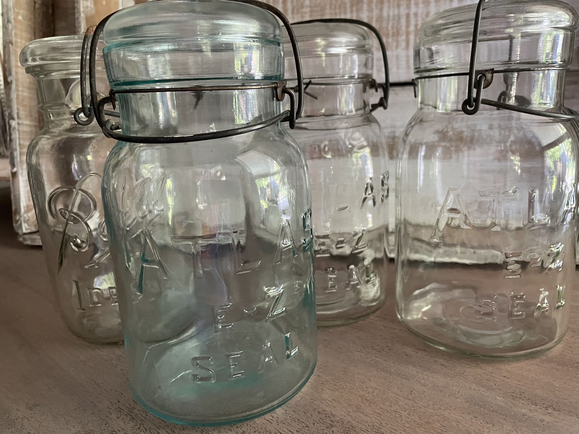 Vintage Mason Jars w/glass Lids