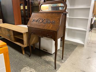 LARK & CO. Antique Tiger Oak Secretary Desk