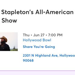 Chris Stapleton Tickets 6/27
