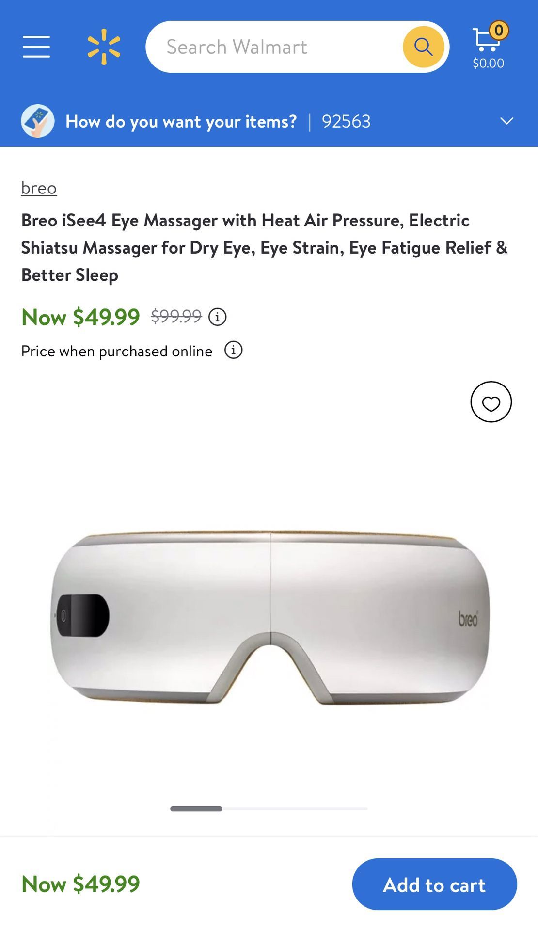 Breo iSee4 Wireless Digital Eye Massager with Heat Compression