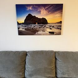 Large Big Sur Pfeiffer Beach Metal Wall Art – 24x36 Coastal Sunset