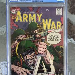 Our Army at War #54 (1957) CGC 4.5 — Classic Joe Kubert War Cover and Art