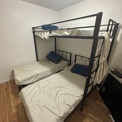 Triple twin Size Bed Frame With mattress 