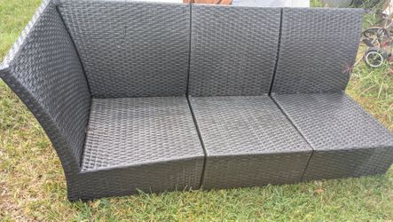 Outdoor Wicker Sectional Sofa 3-Piece