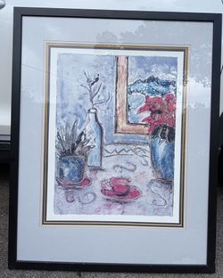 Contemporary Art, Professionally Matted, And Framed