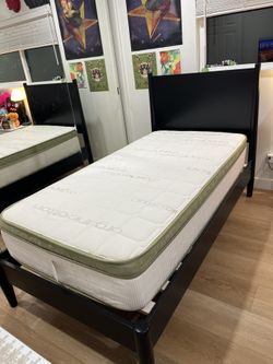 Twin Black Bed & Mattress