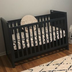 Dark Blue Baby Crib