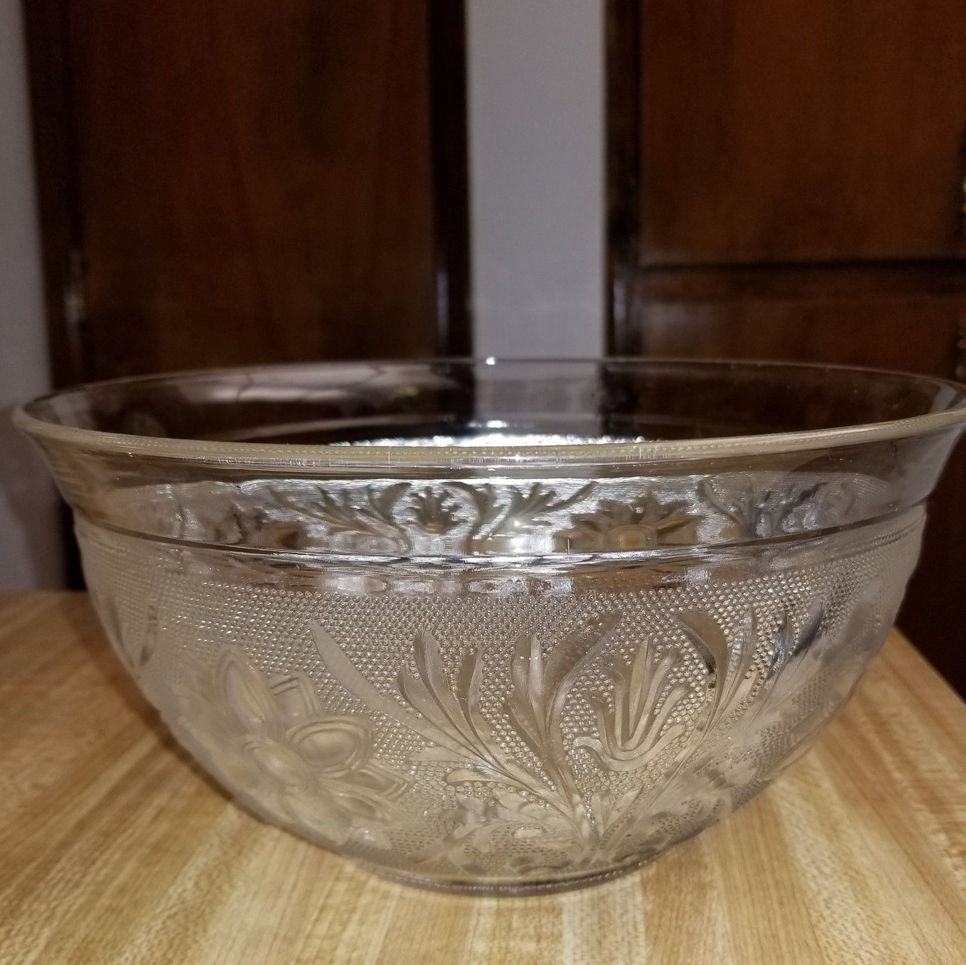 Vintage Anchor Hocking Clear Sandwich Salad Serving Bowl & 2 Salad Bowls