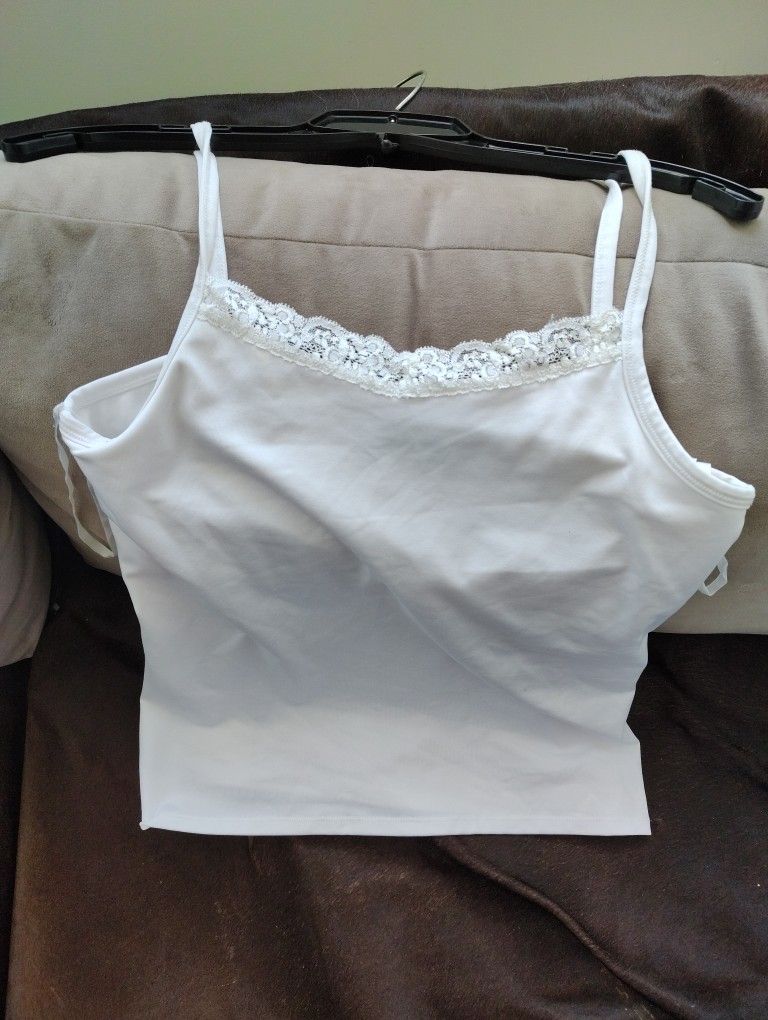 B Moss Ivory Camisole With Lace Top Size L