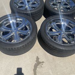 4 wheels  with used tires.