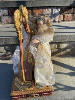 15” Animated  Harp Angel