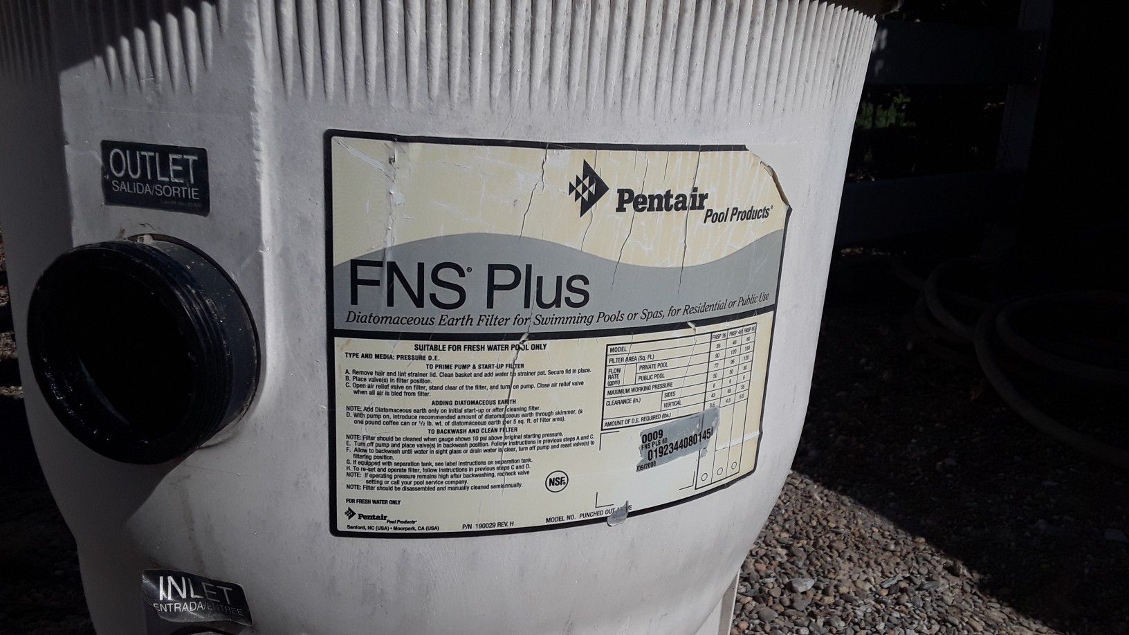 Pentair FNS DE Pool Filter