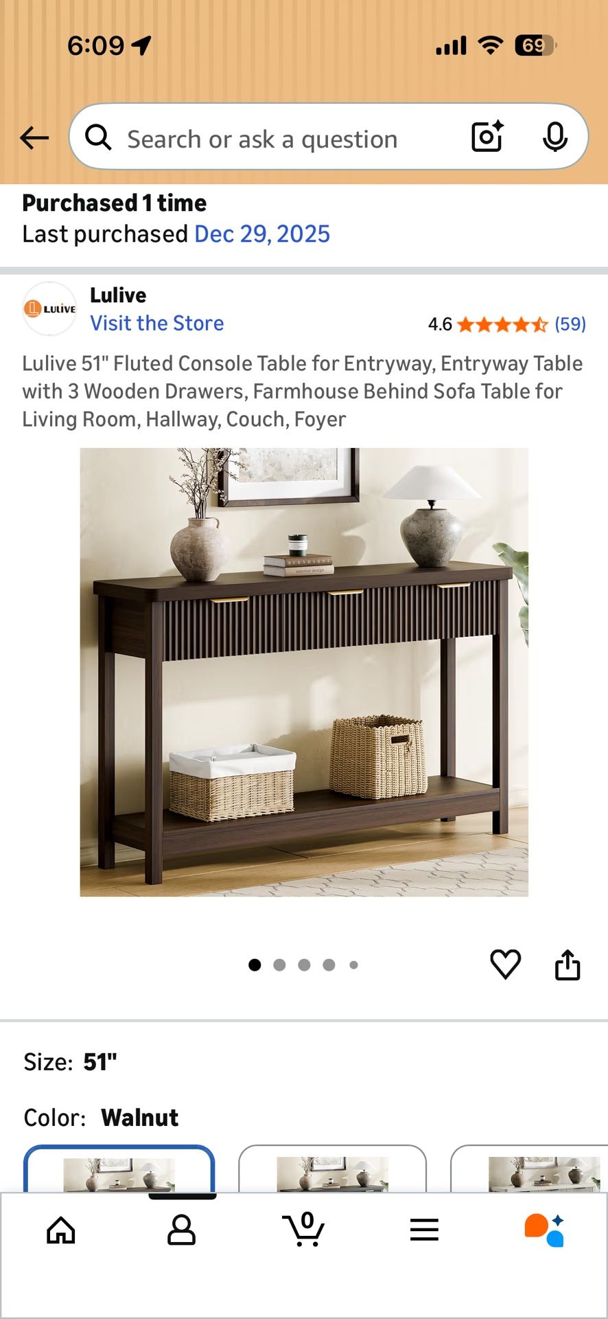 51 Inch Entryway Table