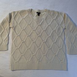 FOREVER 21 Cable Knit Crewneck Chunky Sweater Medium
