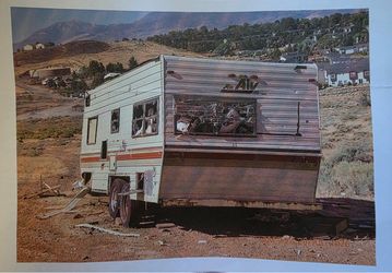 Aljo travel trailer needs Tlc rough livable roof over head w ac