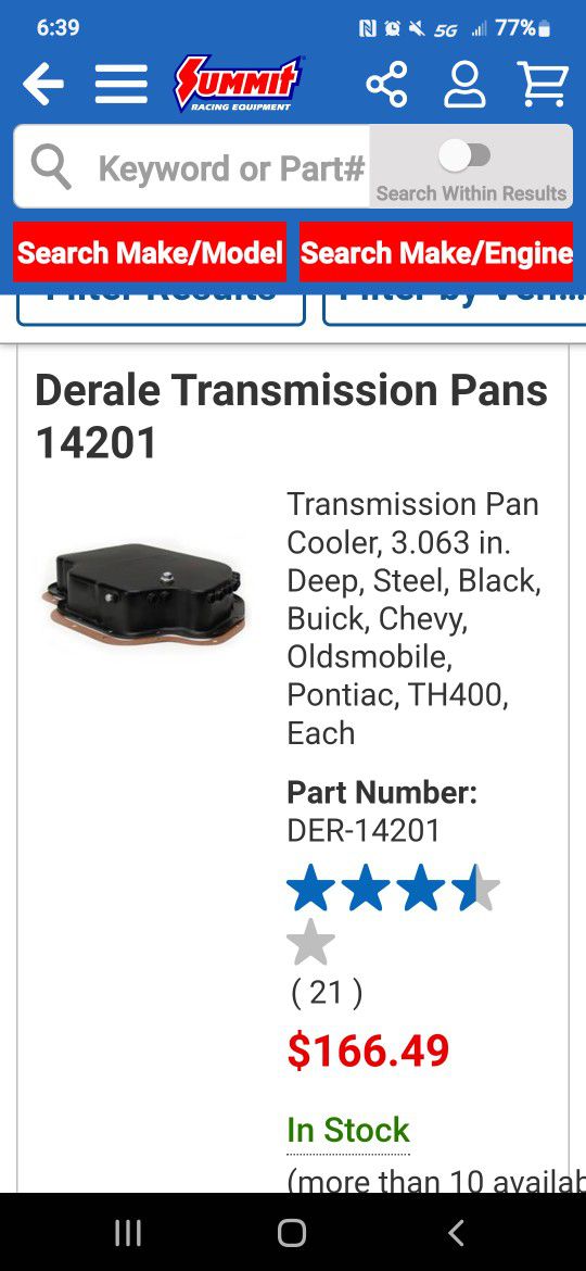 Derale TH400 Transmission Oil Pan
