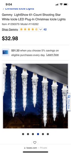 Icicle Lights - Gemmy Shooting Lightshow Icicle Strands (9 Total)