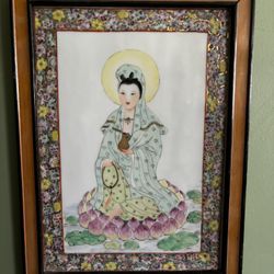Vintage Hand Painted Buddha （Guan Yin )Porcelain 