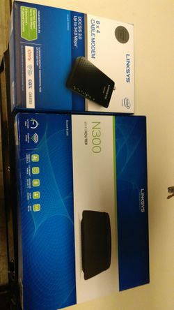 Linksys modem and router