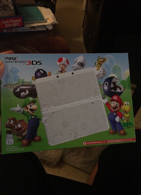 (Never Used) New Nintendo 3DS Mario White Edition