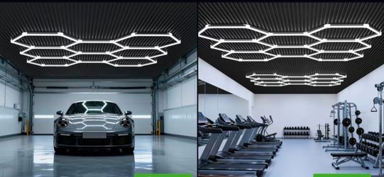 Large 8 hexagon garage light brand new