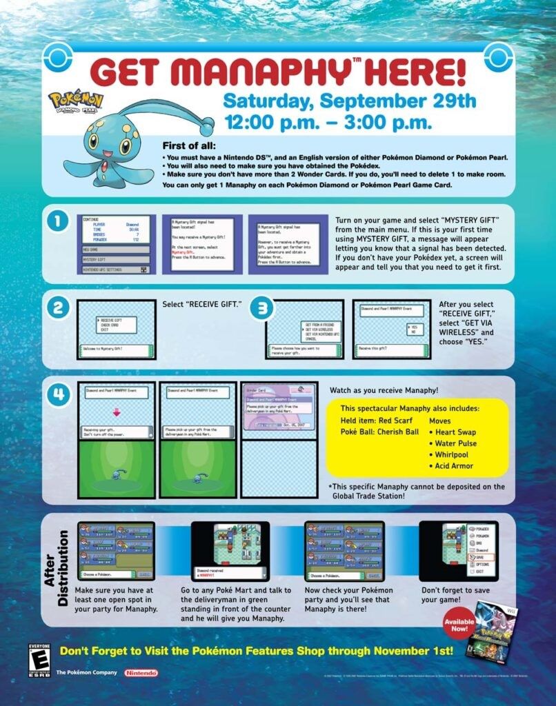 Pokemon Manaphy Event (DS)