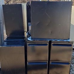 Cabinets, RR, 6 Black, 2 Gray, Metal, 2 Drawer, File, Legal, Nr 6