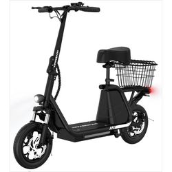 Hover-1 Alpha Cargo Electric Scooter for Teens, 16 mph Max Speed, UL 2272 Certified, Black

