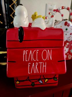 Rae Dunn Snoopy Holiday Snack Canister