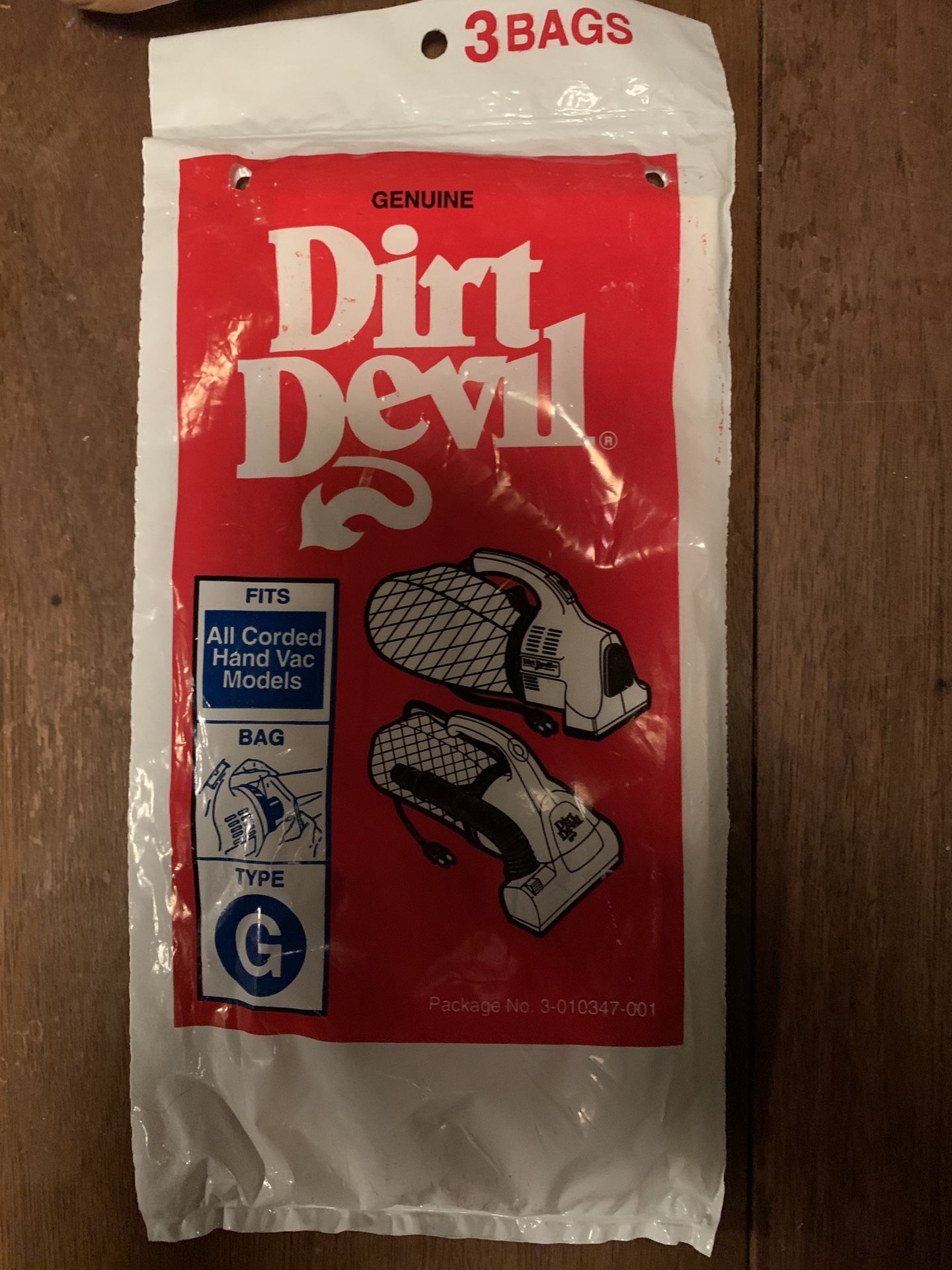 Dirt Devil Handheld Vacuum Bags Three Type G