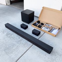 New in box $140 VIZIO V-Series 5.1 Home Theater Sound Bar Dolby Audio, Bluetooth, Wireless Subwoofer, Remote Control (V51x-J6)