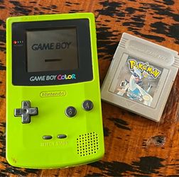 Gameboy Color Kiwi Green With genuine Pokémon Game USED