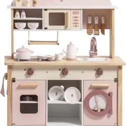 Wooden play kitchen for kids