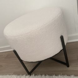 Boucle Ottoman Bench Vanity Chair - New 