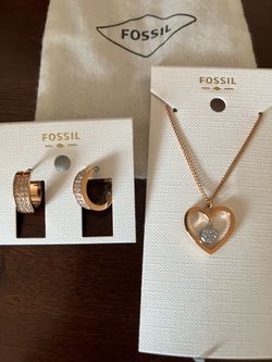 Fossil necklace and earrings