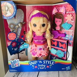 Baby Alive Snip 'n Style Baby Girl Blonde Doll Hair Grows & Retracts