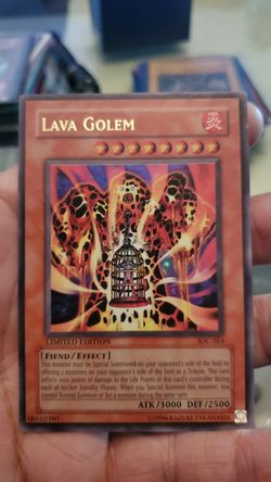 Yugioh Card Limited Edition Lava Golem (IOC) Lightly Played Condition