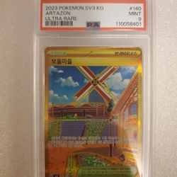 PSA 9 Artazon UR 140/108 sv3 Ruler Of The Black Flame Pokemon Card Japanese NM
