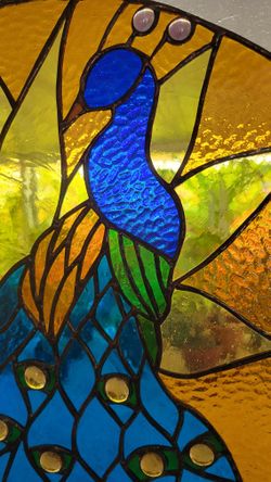 Stained Glass Peacock 18x24 make offer
