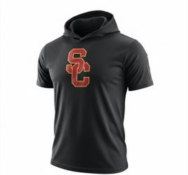 Men's Fanatics Black 4XL NCAA USC Trojans Primary Logo Hoodie T-shirt NWT